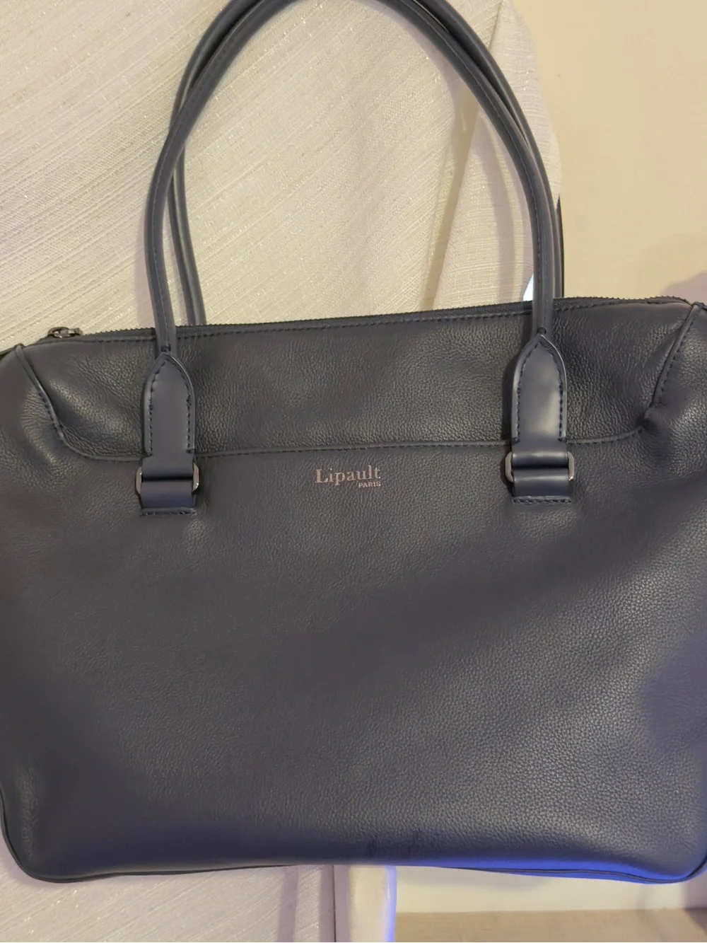 Lipault Black Leather Laptop Bag for Women